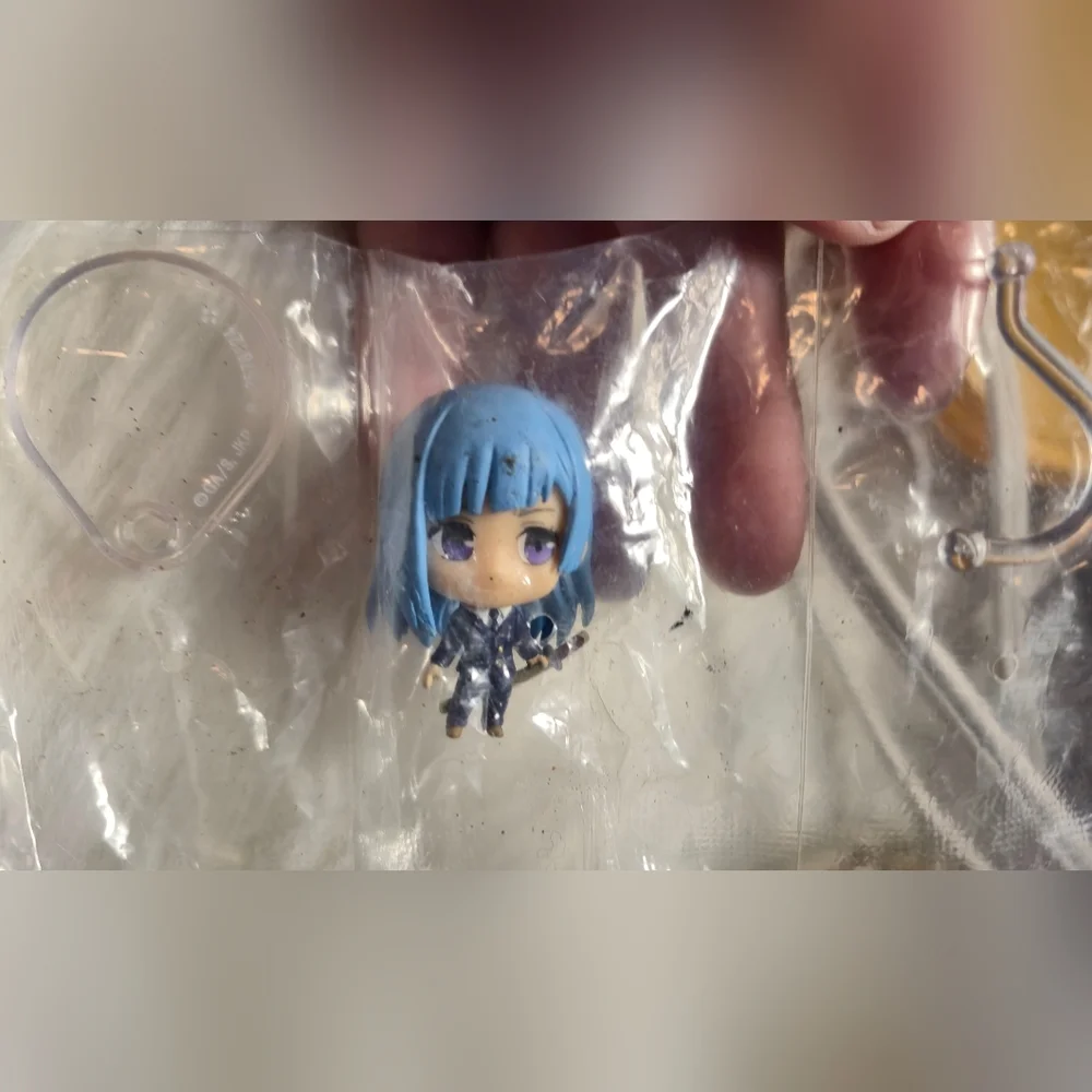 Blue Haired‎ Anime Figure with Purple Eyes